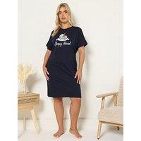 Yours Curve Sleepyhead Sloth Sleeptee - Blue