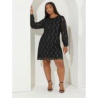 Yours Curve Lace Dress - Black