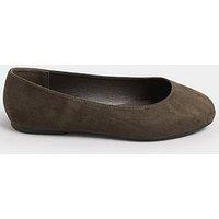 Yours Extra Wide Fit Square Toe Ballet Pump - Brown