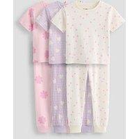 The Very Collection Girls 3 Pack Short Sleeve Pyjamas - Pink