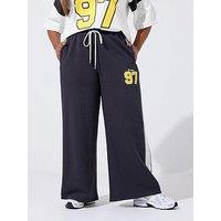 Yours Curve 97 Wide Leg Jogger - Blue