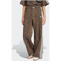 Adidas Originals Womens Leopard Print Denim Loose Jeans - Brown