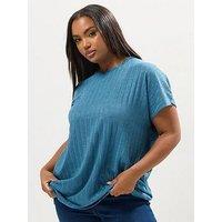 Yours Curve Drop Shoulder Swing Top - Blue