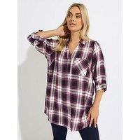 Yours Curve Check Shirt - Black