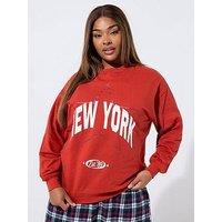 Yours Curve New York Star Sweatshirt