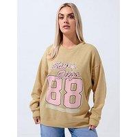 Yours Curve San Diego 88 Sweatshirt - Natural