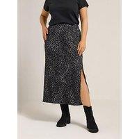 Yours Curve Textured Tube Skirt - Grey