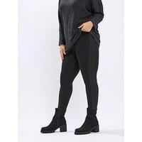 Yours Curve Diamante Side Stripe Legging - Black