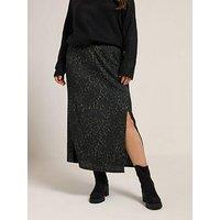 Yours Curve Textured Tube Skirt - Green