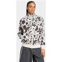 Adidas Originals Womens Cow Print Satin Track Top - Brown