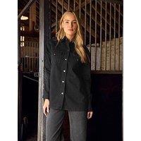 Long Tall Sally Mid Wash Denim Shirt - Black