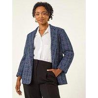 Roman Petite Boucle Stretch Blazer - Navy