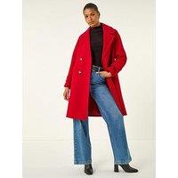 Roman Quilted Premium Buttoned Coat - Red