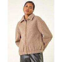 Roman Boucle Bomber Jacket - Grey
