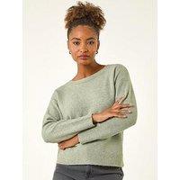 Roman Ribbon Bow Tie Back Jumper - Green
