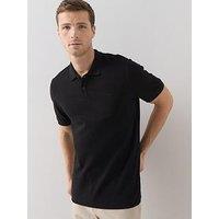 The Very Collection Pure Cotton Pique Polo Top - Black