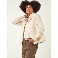 Roman Hooded Faux Fur Gilet - Beige