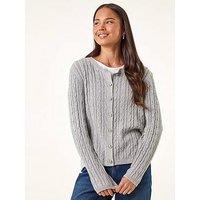 Roman Petite Cable Knitted Cardigan - Grey
