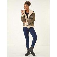 Roman Button Bonded Coat - Brown