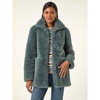 Roman Curly Soft Borg Coat - Grey