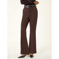 Roman Bootcut Leg Stretch Trousers - Brown