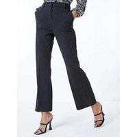 Roman Short Bootcut Stretch Trousers - Black