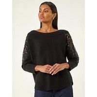 Roman Embellished Knit Jumper - Black