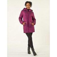 Roman Petite Quilted Longline Puffer Coat - Pink