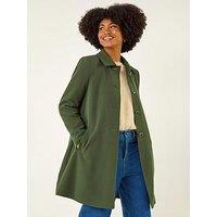Roman Buttoned Swing Coat - Green