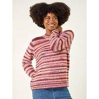 Roman Space Dye Stripe Knit Jumper - Red