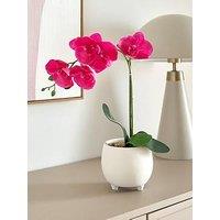 The Very Collection 40Cm Pink Orchid In White Ceramic Pot