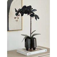 The Very Collection 50Cm Black Orchid In Black Ceramic Pot