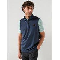 Lyle & Scott Golf Mens Core Quarter Zip Midlayer Vest - Navy