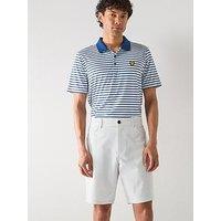 Lyle & Scott Golf Mens Striped Polo - White/Blue