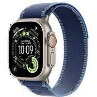 Apple Watch Ultra 3 (Gps + Cellular, 2025) 49Mm Natural Titanium Case With Blue/Bright Blue Trail Loop - S/M