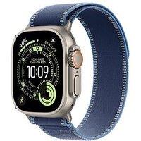 Apple Watch Ultra 3 (Gps + Cellular, 2025) 49Mm Natural Titanium Case With Blue/Bright Blue Trail Loop - M/L