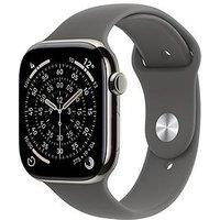 Apple Watch Series 11 (Gps + Cellular, 2025) 42Mm Natural Titanium Case With Stone Grey Sport Band - M/L