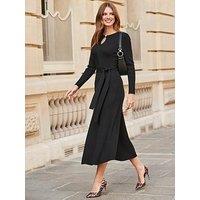 Sosandar Cut Out Detail Knitted Dress - Black