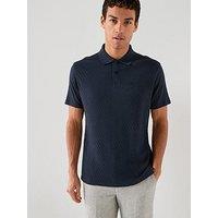 Barbour Westerdale Jacquard Tailored Polo Shirt - Navy