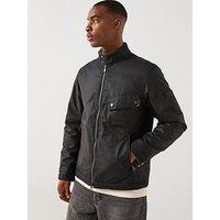 Barbour International Chard Angled Pocket Wax Jacket - Black