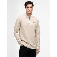 Barbour International Marshall Long Sleeve Zipped Knitted Polo Shirt - Brown