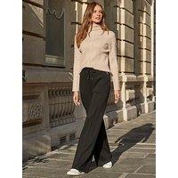 Sosandar Super Soft Wide Leg Trousers - Black