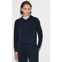 French Connection Raglan Sleeve Side Trim Wide Drawstring Hoody - Multi