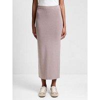 French Connection Straight Elasticated High Waisted Midi Skirt - Natural