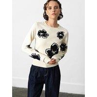 French Connection Floral Jacquard Crew Neck Jumper - Multi