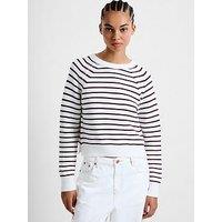 French Connection Cotton Striped Crew Neck Knit Jumper - Multi