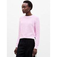 French Connection Cotton Ribbed Crew Neck Knit Jumper - Pink