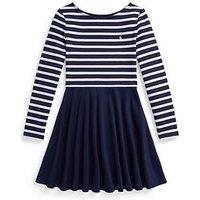 Polo Ralph Lauren Girls Striped Top Dress - Navy
