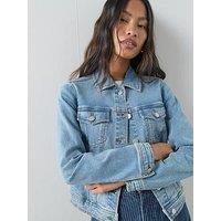 The Very Collection Denim Western Jacket With Stretch - Mid Wash