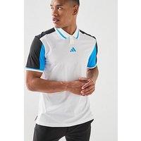 Adidas Mens Golf Beyond Vent Polo Shirt - White/Blue